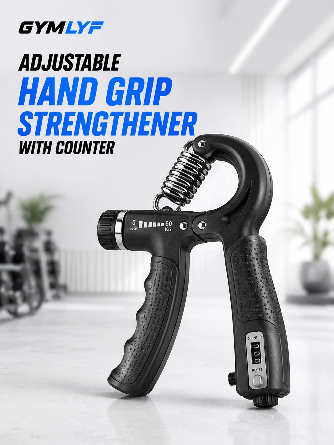 Adjustable Hand Grip Strengthener with Counter