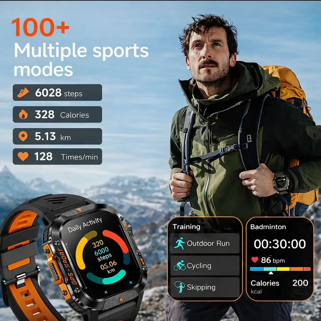 NovaForce X2 Pro Rugged GPS Smartwatch with Bluetooth Calling