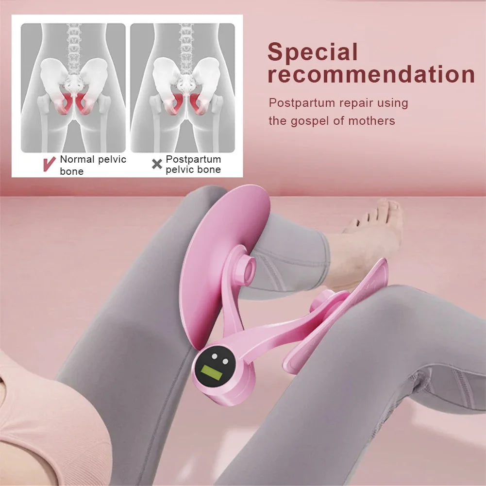 Pelvic Floor Muscle Trainer with Rep Counter – Adjustable Thigh Master for Postpartum Recovery and Leg & Butt Training
