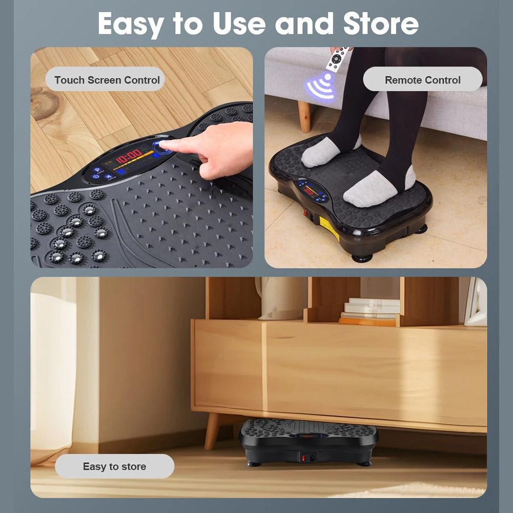 Vibration Plate Exercise Machine Bluetooth-Compatible Rhythm Full Body Shaker Adjustable Speed Weight Loss Fat Shaking Machines