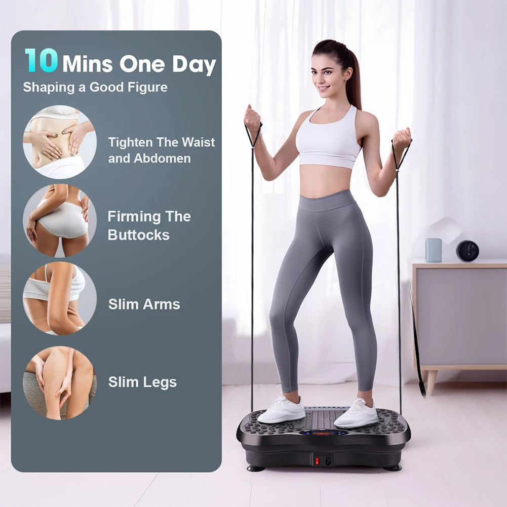 Vibration Plate Exercise Machine Bluetooth-Compatible Rhythm Full Body Shaker Adjustable Speed Weight Loss Fat Shaking Machines