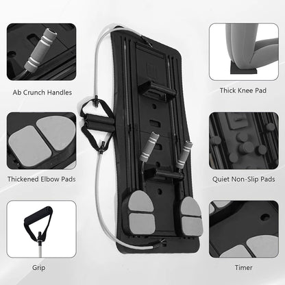 Portable Multifunctional Abdominal Board fitness board Automatic rebound abdominal Foldable Home Legs Back Chest Glutes Workouts