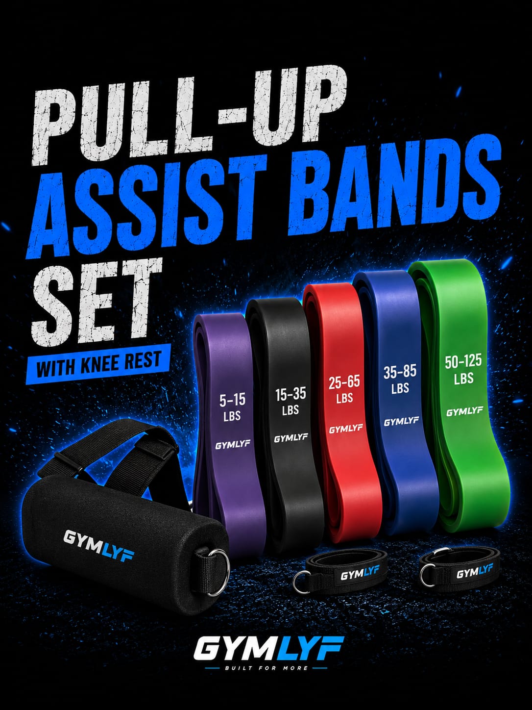 Pull-Up Assist Bands Set with Knee Rest