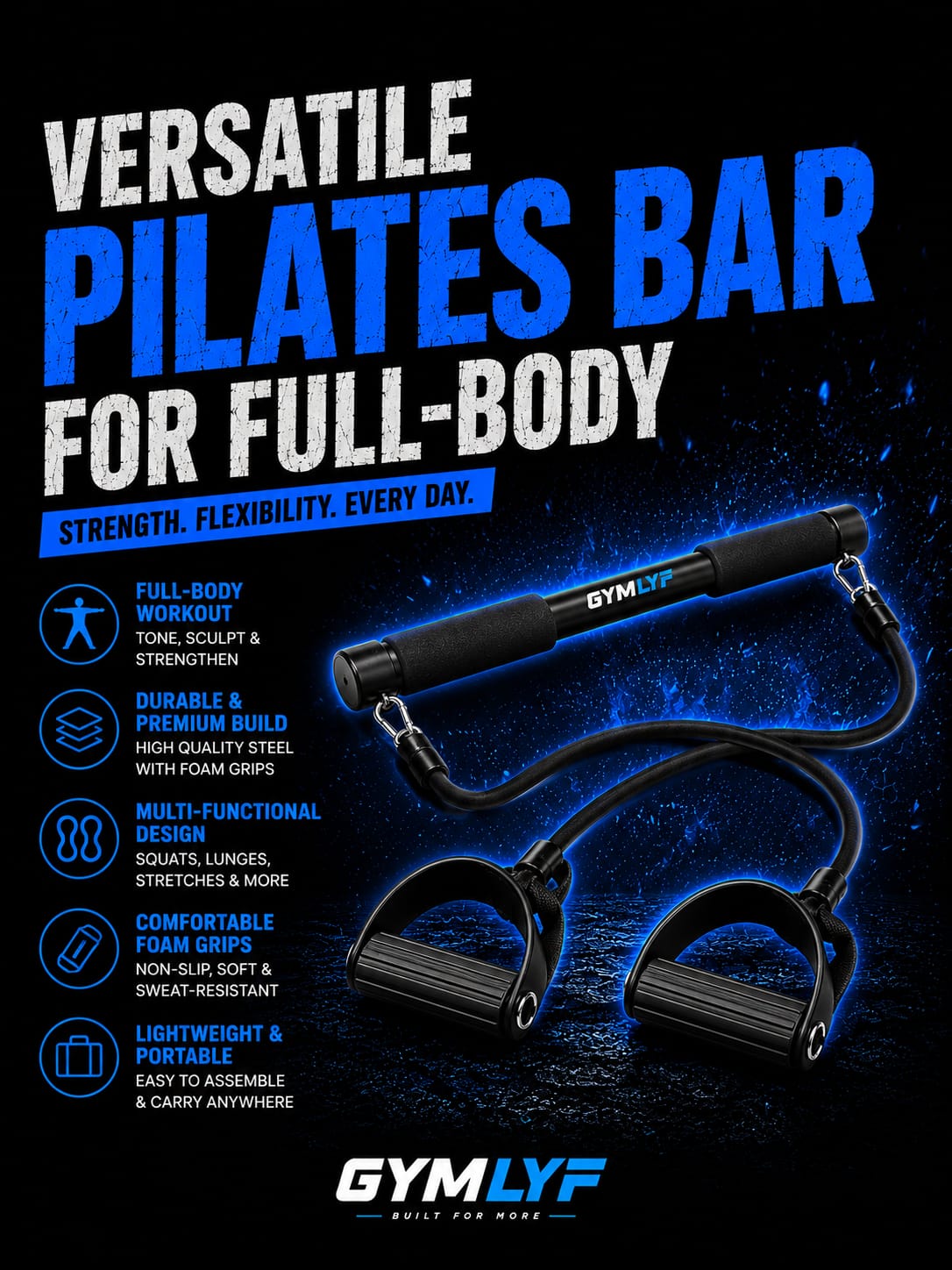 VersWorkoutsatile Pilates Bar for Full-Body