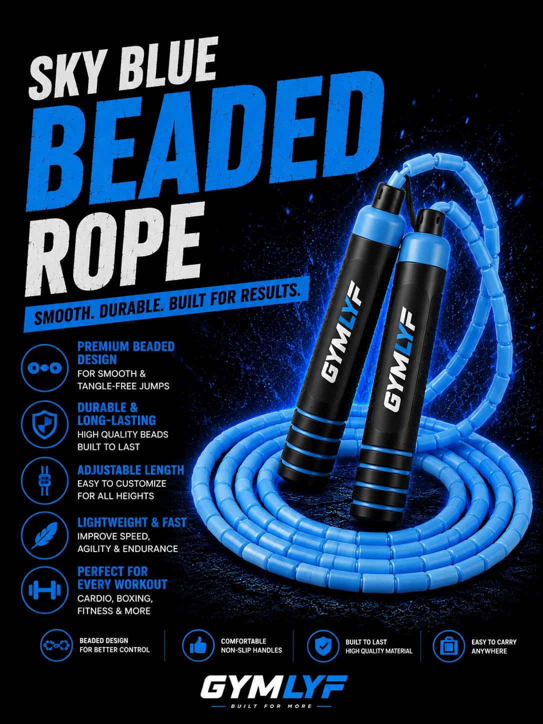 SKY BLUE BEADED ROPE