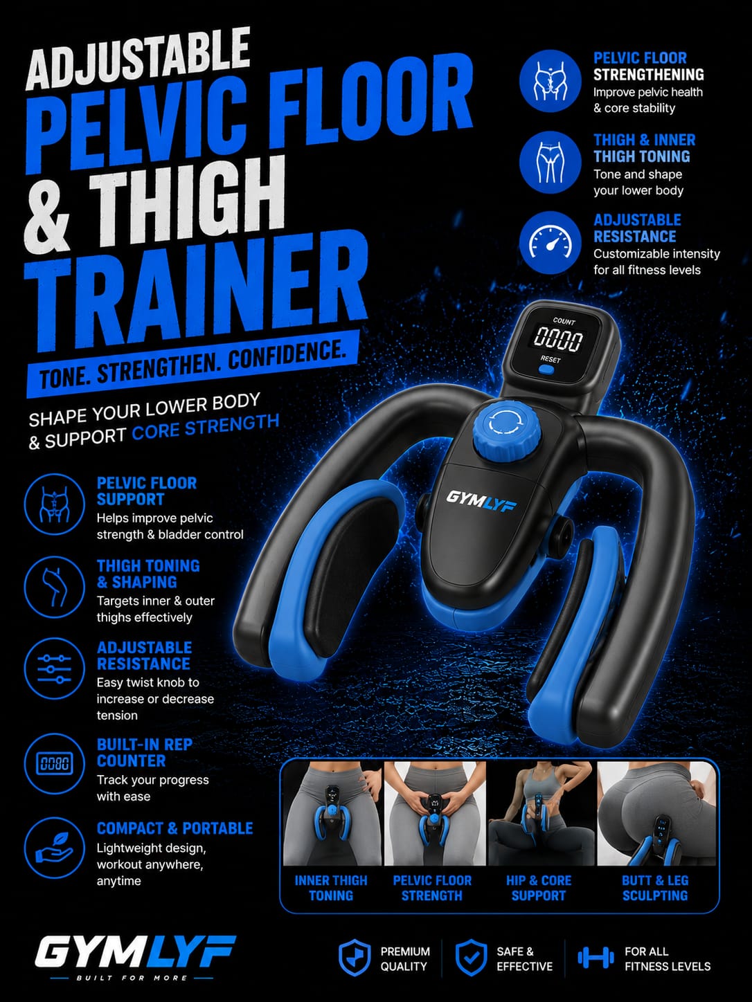 Adjustable Pelvic Floor & Thigh Trainer